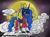 Size: 2401x1755 | Tagged: safe, artist:nguyendeliriam, princess luna, alicorn, pony, g4, chang'e, clothes, cloud, moon, on a cloud, sky, solo, standing on a cloud
