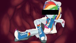 Size: 1920x1080 | Tagged: safe, rainbow dash, equestria girls, g4, copy and paste, cut and paste, eaten alive, endosoma, inside stomach, internal, non-fatal vore, preydash, sleeping, vore