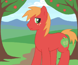 Size: 6000x5000 | Tagged: artist needed, safe, big macintosh, earth pony, pony, g4, apple, apple tree, male, missing accessory, solo, stallion, tree