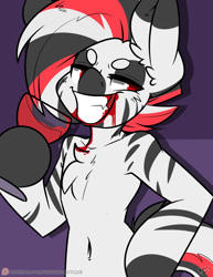 Size: 542x701 | Tagged: source needed, safe, artist:bbsartboutique, oc, oc only, oc:austore, pony, zebra, semi-anthro, arm hooves, chest fluff, glass, grin, lidded eyes, smiling, solo, wine glass