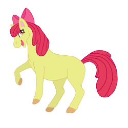Size: 2310x2310 | Tagged: safe, artist:hanifanims, apple bloom, earth pony, pony, g4, adorabloom, bow, cute, female, filly, hair bow, high res, hoers, simple background, solo, transparent background, watermark