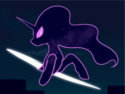 Size: 1352x1023 | Tagged: safe, artist:dusthiel, tantabus, pony, g4, dimensional horror, ponytober, portal, solo, stellaris