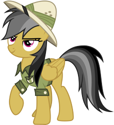 Size: 3000x3294 | Tagged: safe, artist:cloudy glow, daring do, pegasus, pony, daring doubt, g4, .ai available, clothes, female, hat, high res, mare, raised hoof, simple background, solo, transparent background, vector