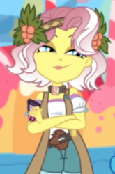Size: 996x1507 | Tagged: safe, edit, edited screencap, screencap, vignette valencia, equestria girls, equestria girls series, g4, rollercoaster of friendship, cellphone, clothes, cropped, crossed arms, faded, phone, smiling, solo