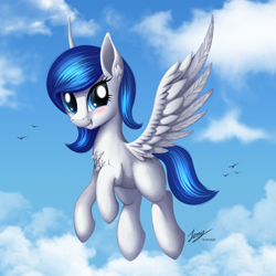 Size: 1800x1800 | Tagged: safe, artist:duskie-06, oc, oc only, oc:starlie, pegasus, pony, female, flying, mare, solo
