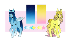 Size: 2868x1650 | Tagged: safe, artist:yuumirou, oc, oc only, pegasus, pony, unicorn, female, mare, simple background, transparent background