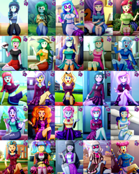 Size: 3865x4858 | Tagged: safe, artist:the-butch-x, edit, part of a set, adagio dazzle, blueberry cake, bon bon, boulder (g4), coloratura, dj pon-3, drama letter, fleur-de-lis, indigo zap, lyra heartstrings, majorette, maud pie, melon mint, octavia melody, orange sherbette, photo finish, pixel pizazz, roseluck, starlight glimmer, sunny flare, sweet leaf, sweeten sour, sweetie drops, trixie, upper crust, vinyl scratch, violet blurr, wallflower blush, watermelody, zephyr, human, equestria girls, equestria girls series, find the magic, forgotten friendship, friendship games, g4, rainbow rocks, sunset's backstage pass!, spoiler:eqg series (season 2), :i, abs, adorabon, adorasexy, arm behind head, ass, athletic, background human, ball, bandage, bandaid, bare shoulders, beanie, bed, belly button, beret, big breasts, blushing, book, bookshelf, boots, bow, bowtie, breasts, brown eyes, busty blueberry cake, busty fleur-de-lis, busty melon mint, busty octavia melody, busty orange sherbette, busty vinyl scratch, busty violet blurr, busty watermelody, butch's hello, butt, cafeteria, chair, choker, cleavage, clothes, commission, confused, crepuscular rays, crossed legs, crystal prep academy uniform, crystal prep shadowbolts, cute, cutie mark accessory, cutie mark necklace, cutie mark on clothes, dress, drinking straw, ear blush, ear piercing, equestria girls logo, excited, eyes closed, faic, female, fingerless gloves, flowerbetes, food, football, forest, freckles, glasses, glimmerbetes, gloves, grass, hairpin, hat, headphones, high heels, hoodie, i mean i see, ice cream, indoors, jacket, jewelry, juice, kneesocks, leg band, legs, library, logo, looking at you, lyrabetes, mall, minidress, miniskirt, miss fleur is trying to seduce us, mlem, moe, motion blur, my little pony logo, nail polish, necklace, nervous, off shoulder, one eye closed, open mouth, pants, pantyhose, peace sign, pen, piercing, pigtails, pillow, plaid skirt, pleated skirt, pointing at self, question mark, raised eyebrow, rara, rarabetes, ripped pants, school uniform, schrödinger's pantsu, scowl, sexy, shadowbolts, shirt, shirt lift, shoes, shorts, signature, silly, sitting, skirt, skirt lift, skull, smiling, soccer field, socks, speech bubble, spiked wristband, sports, sports shorts, stairs, straw, striped sweater, sweat, sweater, sweet dreams fuel, sweetenbetes, table, tape, that human sure does love ice cream, that pony sure does love ice cream, the snapshots, thigh highs, tongue out, torn clothes, treble clef, tree, trophy, twintails, uniform, upper butt, upskirt denied, vest, wall of tags, wallflower and plants, waving, window, wink, wristband, yoga pants, yorick, ¿?