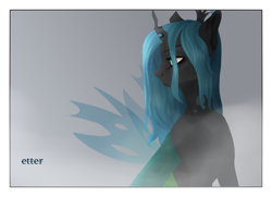 Size: 1324x960 | Tagged: source needed, safe, artist:etter, queen chrysalis, changeling, changeling queen, pony, g4, crown, female, jewelry, regalia, solo