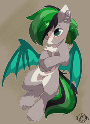 Size: 2568x3519 | Tagged: safe, artist:beardie, oc, oc only, oc:geoplix, bat pony, pony, chest fluff, commission, cute, ear fluff, high res, lying down, male, on back, solo, stallion, unshorn fetlocks