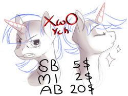 Size: 2818x2107 | Tagged: safe, artist:xwosya, oc, pony, bust, commission, expressions, high res, portrait, sketch, ych example, ych sketch, your character here