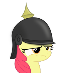 Size: 1556x1798 | Tagged: safe, artist:richmay, apple bloom, earth pony, pony, g4, female, filly, hat, pickelhaube, simple background, solo, transparent background, vector