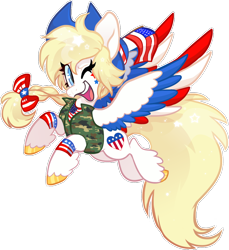 Size: 1016x1111 | Tagged: safe, anonymous artist, oc, oc only, oc:star spangle, pegasus, pony, american flag, cute, female, flag, looking at you, mare, nation ponies, one eye closed, ponified, simple background, smiling, solo, transparent background, united states, unshorn fetlocks, wink, winking at you