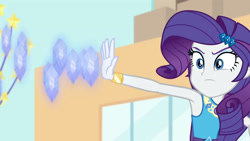 Size: 3410x1920 | Tagged: safe, screencap, rarity, equestria girls, equestria girls specials, g4, my little pony equestria girls: better together, my little pony equestria girls: rollercoaster of friendship, armpits, bracelet, female, geode of shielding, hairpin, high res, jewelry, magical geodes, rarity peplum dress, solo