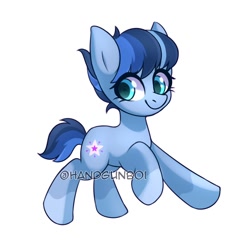 Size: 1200x1200 | Tagged: safe, artist:handgunboi, oc, oc only, oc:galaxy, earth pony, pony, commission, female, looking at you, mare, simple background, smiling, solo, white background