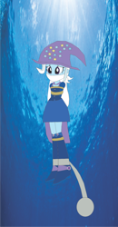 Size: 864x1664 | Tagged: safe, artist:caido58, trixie, equestria girls, g4, asphyxiation, bound, drowning, gag, sinking, solo, this will end in death, underwater, water, weight