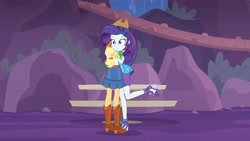 Size: 3410x1920 | Tagged: safe, screencap, applejack, rarity, equestria girls, equestria girls specials, g4, my little pony equestria girls: better together, my little pony equestria girls: rollercoaster of friendship, applejack's hat, belt, blushing, boots, bracelet, clothes, cowboy boots, cowboy hat, denim skirt, female, hairpin, hat, high heels, high res, hug, jewelry, necklace, rarity peplum dress, shoes, skirt, smiling