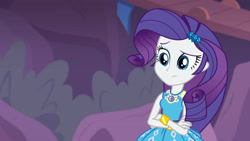 Size: 3410x1920 | Tagged: safe, screencap, rarity, equestria girls, equestria girls specials, g4, my little pony equestria girls: better together, my little pony equestria girls: rollercoaster of friendship, bracelet, crossed arms, female, geode of shielding, hairpin, high res, jewelry, magical geodes, rarity peplum dress, solo