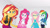 Size: 3410x1920 | Tagged: safe, screencap, fluttershy, pinkie pie, rainbow dash, sunset shimmer, equestria girls, equestria girls specials, g4, my little pony equestria girls: better together, my little pony equestria girls: rollercoaster of friendship, clothes, cutie mark, cutie mark on clothes, female, fluttershy boho dress, geode of empathy, geode of fauna, geode of sugar bombs, geode of super speed, hairpin, hand on hip, high res, hoodie, jacket, jewelry, leather, leather jacket, magical geodes, necklace, open mouth, rah rah skirt, skirt, tank top