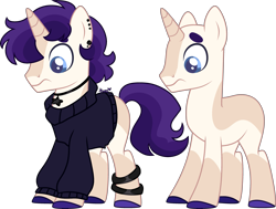 Size: 3401x2571 | Tagged: safe, artist:kurosawakuro, oc, oc only, pony, unicorn, bald, base used, clothes, high res, magical lesbian spawn, male, offspring, parent:coco pommel, parent:starlight glimmer, simple background, solo, stallion, sweater, transparent background