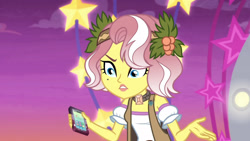 Size: 3410x1920 | Tagged: safe, screencap, vignette valencia, equestria girls, equestria girls specials, g4, my little pony equestria girls: better together, my little pony equestria girls: rollercoaster of friendship, beauty mark, cellphone, female, high res, phone, smartphone, solo