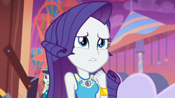 Size: 3410x1920 | Tagged: safe, screencap, blueberry cake, rarity, equestria girls, equestria girls specials, g4, my little pony equestria girls: better together, my little pony equestria girls: rollercoaster of friendship, bracelet, female, geode of shielding, hairpin, high res, jewelry, magical geodes, open mouth, rarity peplum dress