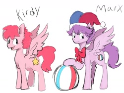 Size: 1280x960 | Tagged: safe, artist:beckydoki, part of a set, pegasus, pony, bow, hat, jester hat, kirby, kirby (series), marx, misspelling, ponified, simple background, white background