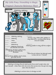 Size: 768x1024 | Tagged: safe, artist:sketchytwi, oc, oc:sketcy, pony, unicorn, duo, female, horn, mare, reference sheet, unicorn oc