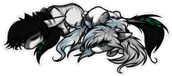 Size: 640x284 | Tagged: safe, artist:sketchytwi, oc, oc only, earth pony, pony, commission, duo, earth pony oc, eyes closed, simple background, sleeping, transparent background, ych result