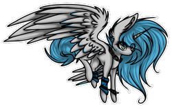 Size: 833x528 | Tagged: safe, artist:sketchytwi, oc, oc only, oc:moonbeam, alicorn, pony, alicorn oc, chains, clothes, commission, ear fluff, female, horn, leg warmers, mare, simple background, solo, transparent background, wings, ych result