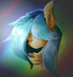 Size: 984x1036 | Tagged: safe, alternate version, artist:rainsketch, pony, abstract background, bust, chest fluff, ear fluff, no face, portrait, solo
