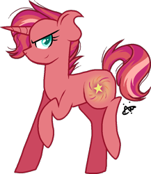 Size: 802x922 | Tagged: safe, artist:gallantserver, oc, oc only, oc:firework blitz, pony, unicorn, female, magical lesbian spawn, mare, offspring, parent:sunset shimmer, parent:tempest shadow, simple background, solo, transparent background