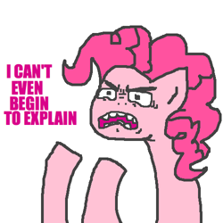 Size: 500x500 | Tagged: safe, artist:askpinkiepieandfriends, pinkie pie, earth pony, pony, g4, ask, bust, faic, female, mare, open mouth, solo, tumblr
