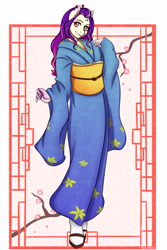 Size: 2000x3000 | Tagged: safe, artist:squishheart, oc, oc only, oc:squishheart, anthro, clothes, high res, japan, kimono (clothing), solo