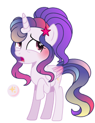 Size: 1144x1468 | Tagged: safe, artist:princess-kitsune-tsu, oc, oc only, alicorn, pony, female, magical lesbian spawn, offspring, parent:rainbow dash, parent:twilight sparkle, parents:twidash, simple background, solo, teenager, transparent background