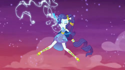 Size: 3410x1920 | Tagged: safe, screencap, rarity, equestria girls, equestria girls specials, g4, my little pony equestria girls: better together, my little pony equestria girls: rollercoaster of friendship, eyes closed, female, high res, ponied up, smiling, solo, super ponied up