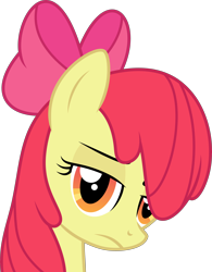 Size: 6000x7695 | Tagged: safe, artist:twilirity, apple bloom, earth pony, pony, g4, .svg available, absurd resolution, bust, female, frown, lidded eyes, looking at you, mare, older, older apple bloom, simple background, solo, transparent background, vector