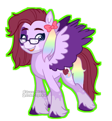 Size: 1280x1382 | Tagged: safe, artist:queertrixie, oc, oc only, oc:maiberry, pegasus, pony, g5, my little pony: a new generation, female, glasses, mare, simple background, solo, transparent background