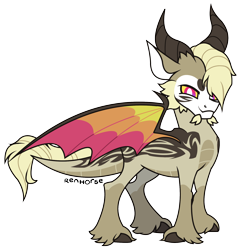 Size: 1896x1947 | Tagged: safe, artist:renhorse, oc, oc only, dracony, dragon, hybrid, male, offspring, parent:dragon lord torch, parent:fire flare, simple background, smiling, smirk, solo, transparent background