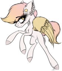Size: 2168x2491 | Tagged: safe, artist:beamybutt, oc, oc only, pegasus, pony, colored hooves, ear fluff, ear piercing, eyelashes, female, high res, mare, pegasus oc, piercing, simple background, solo, transparent background, wings