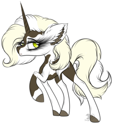 Size: 2682x2942 | Tagged: safe, artist:beamybutt, oc, oc only, pony, unicorn, colored hooves, ear fluff, eyelashes, female, high res, horn, mare, simple background, solo, transparent background, unicorn oc