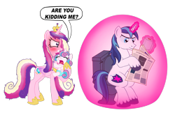 Size: 2934x1935 | Tagged: safe, alternate version, anonymous artist, princess cadance, princess flurry heart, shining armor, alicorn, pony, unicorn, g4, angry, bloodshot eyes, but why, crying, diaper, father and child, father and daughter, female, husband and wife, implied pooping, levitation, magic, male, mother and child, mother and daughter, newspaper, red eyes, red face, simple background, sitting on toilet, telekinesis, this will end in divorce, toilet, toilet humor, toilet paper, toilet paper roll, transparent background, unshorn fetlocks