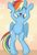 Size: 633x923 | Tagged: safe, artist:rainbow, edit, rainbow dash, pegasus, pony, g4, anime, bipedal, caramelldansen, cropped, cute, dancing, dashabetes, eyes closed, female, open mouth, smiling, solo