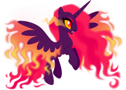 Size: 1920x1372 | Tagged: safe, artist:kabuvee, oc, oc only, alicorn, pony, female, fiery wings, mare, simple background, solo, transparent background, wings