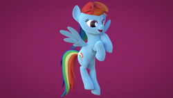 Size: 3840x2160 | Tagged: safe, artist:wissle, pegasus, pony, 3d, blender, female, flying, happy, high res, mare, simple background, smiling, solo