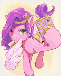 Size: 2560x3200 | Tagged: safe, artist:chopchopguy, part of a set, pipp petals, pegasus, pony, g5, my little pony: a new generation, spoiler:my little pony: a new generation, adorapipp, cellphone, colored eyebrows, colored pupils, cute, feathered fetlocks, female, high res, hoof hold, mare, one eye closed, phone, raised hoof, selfie, solo, that pony sure does love phones, unshorn fetlocks, wing hands, wings, wink