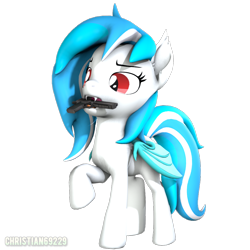 Size: 1080x1080 | Tagged: safe, artist:christian69229, oc, oc only, oc:snowflake, bat pony, pony, 3d, bat pony oc, desert eagle, female, mare, simple background, solo, source filmmaker, transparent background, weapon