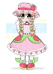 Size: 1001x1401 | Tagged: safe, artist:arwencuack, oc, oc only, human, braid, clothes, cottagecore, crossdressing, cute, dress, hat, humanized, male, sketch, solo, starberry tart, transgender oc