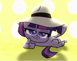 Size: 764x604 | Tagged: safe, screencap, twilight sparkle, alicorn, pony, g4.5, my little pony: pony life, sportacular spectacular musical musak-ular, cropped, hat, shadow, smiling, solo, twilight sparkle (alicorn), we shine brighter together