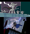 Size: 1280x1440 | Tagged: safe, artist:justinmacklis, hitch trailblazer, mare do well, bird, crab, earth pony, pony, seagull, g5, my little pony: a new generation, batman, batman the animated series, clothes, comparison, costume, crab do well, critter magnet, fake, lightning, male, seagull do well, stallion, stallion do well, storyboard