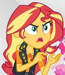 Size: 1629x1891 | Tagged: safe, screencap, pinkie pie, sunset shimmer, equestria girls, equestria girls specials, g4, my little pony equestria girls: better together, my little pony equestria girls: rollercoaster of friendship, cropped